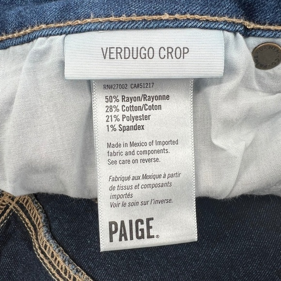 PAIGE Verdugo Crop Stretch Jeans Size 30 Women's - Picture 4 of 7